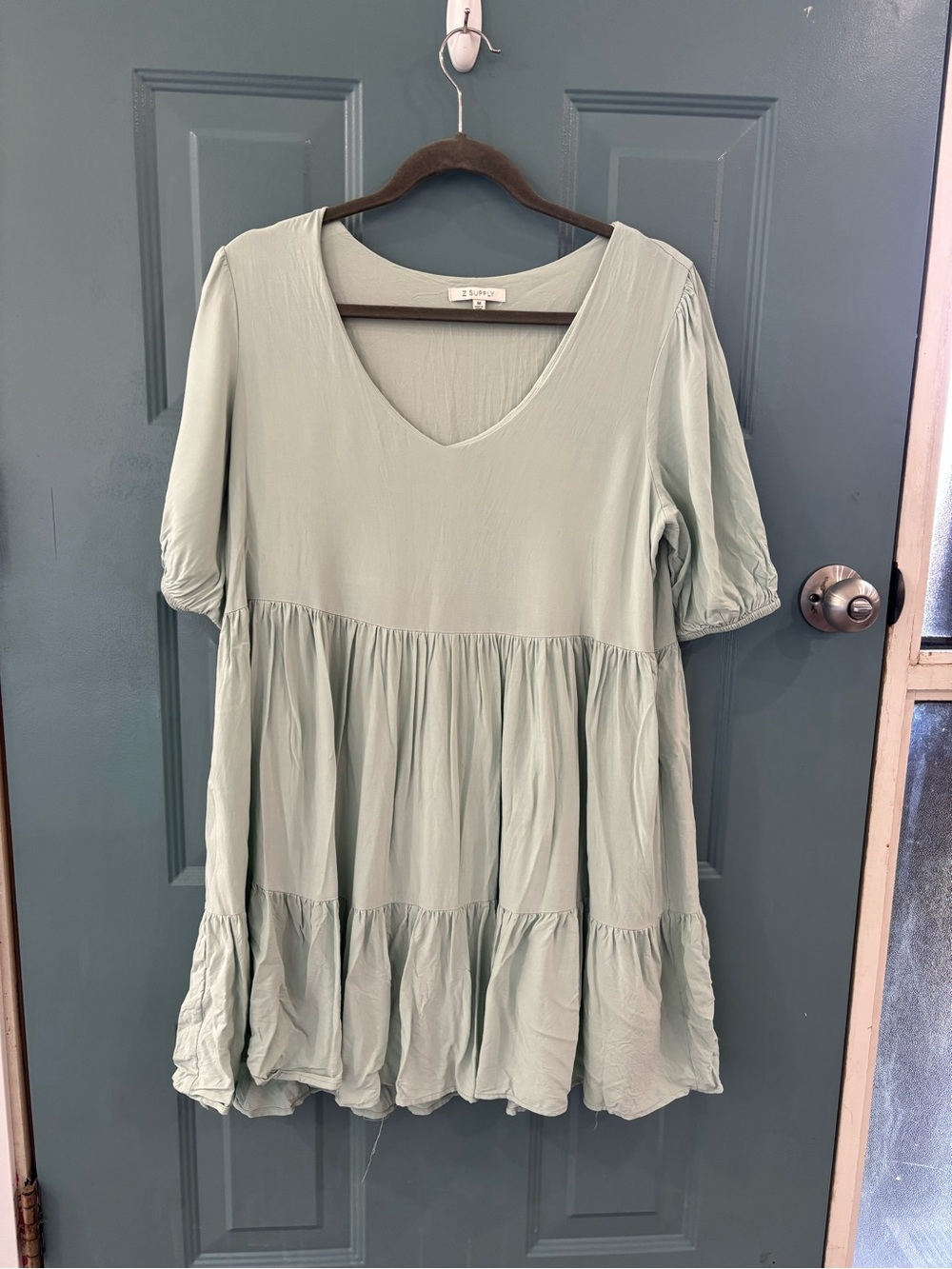 Z Supply Sage Green Tiered V-Neck Tunic